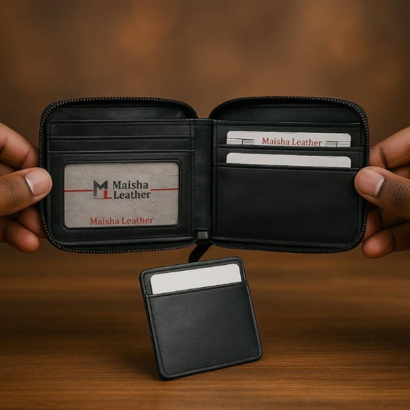 Bullcaptain & Maisha Leather Premium Leather Zipper Wallet – A Perfect Blend of Style, Security, and Durability